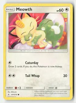 Meowth 147/214 Common Unbroken Bonds Pokemon Lightly Played - Image 1