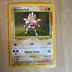 1999 Pokemon Hitmonchan Base Set Holo Rare 7/102 70 HP Basic English. NM or +. - Image 1