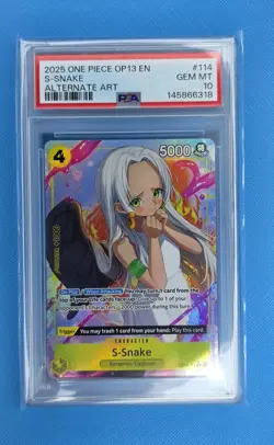 2025 ONE PIECE OP13- CARRYING ON HIS WILL ALTERNATE ART #114 S-Snake PSA 10 - Image 1