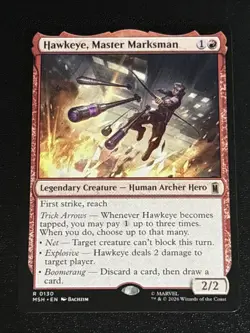 MTG Marvel Super Heroes Hawkeye, Master Marksman 0130 Rare - Image 1