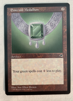 1x Emerald Medallion Tempest MTG Magic the Gathering LP/NM - Image 1
