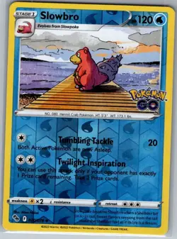 Slowbro 020/078 Reverse Holo Pokemon GO - Pokemon Card - NM - Image 1