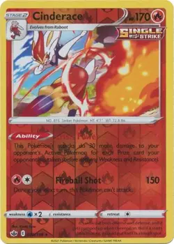 Cinderace 28/198 Reverse Holo | Chilling Reign | Pokemon Card - Image 1