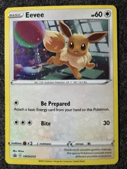 Pokemon Eevee SWSH212 SWSH Promo Cards Basic 60 HP Holo Promo English - Image 1
