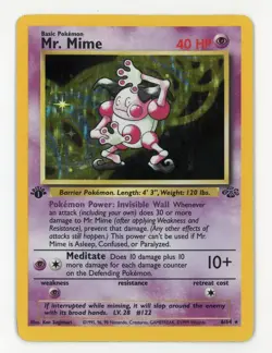 1st Edition Mr. Mime Holo - Pokemon 1999 Jungle #6 EX+ - Image 1