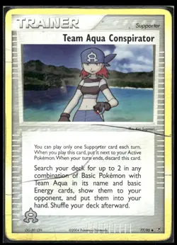 Team Aqua Conspirator 77/95 Team Magma vs Team Aqua Pokemon Rev Holo DMG AA-004 - Image 1