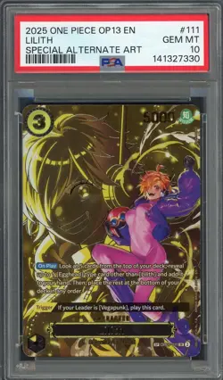 PSA 10 Lilith (SP Alt Art) Carrying On His Will OP13 OP07-111 EN One Piece B8 - Image 1