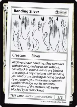 Banding Sliver (No PW Symbol) - Light Play MTG Mystery Booster Test Print 2021 - Image 1