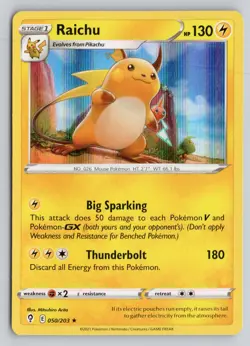 RAICHU 050/203 HOLO RARE EVOLVING SKIES POKEMON HOLO NM - Image 1