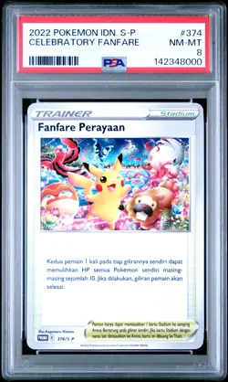 Pokemon Card Indonesian - Fanfare Perayaan #374 - Celebratory Fanfare - PSA 8 - Image 2