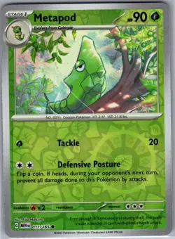 Metapod 011/165 Reverse Holo SV: Scarlet & Violet 151 - Pokemon Card - NM - Image 1