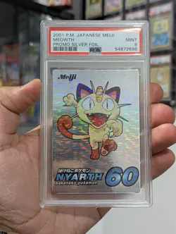 Pokemon Card 2001 PSA 9 MEOWTH Holo Foil Japanese SILVER Meiji Promo POP 41 - Image 2