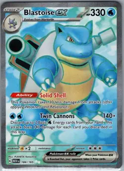 Blastoise ex 184/165 SV: Scarlet & Violet 151 - Pokemon Card - NM - Image 1
