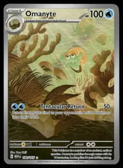 Pokemon Cards Omanyte 180/165 Holo 151 Illustration Rare NM *2 - Image 1