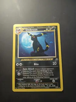Umbreon 13/75 Holo Foil Neo Discovery Pokemon Card Eng with swirl pokemon card - Image 1