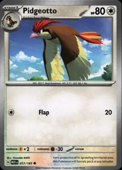 PIDGEOTTO 017/165 Pokemon Card 151 Near Mint - Image 1