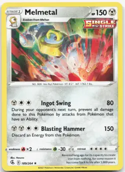 MELMETAL 189/264 Fusion Strike Pokemon Rare Holo Near Mint - Image 1