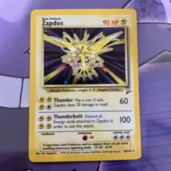 1999 Pokemon WOTC Base Set Shadowless Zapdos #16 /102 MP+/LP- - Image 1
