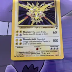 1999 Pokemon WOTC Base Set Shadowless Zapdos #16 /102 MP+/LP- - Image 3