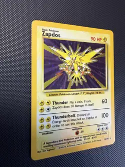 Zapdos 16/102 Holo Base Set Unlimited Pokemon MP Base Set Unlimited WOTC - Image 2