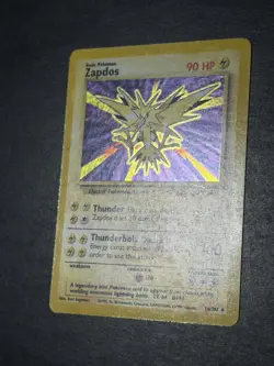 ZAPDOS | Pokemon TCG 1999 | (Base Set) Holo Foil Vintage # 16/102 MP - Image 4