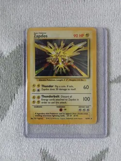 Pokemon TCG Zapdos Base Set 16/102 Holo Unlimited Holo Rare PLAYED MP - Image 2