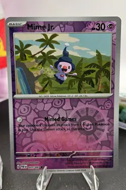 Mime Jr. 031/091 SV: Paldean Fates Reverse Holo Pokemon Free Shipping - Image 1