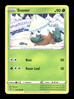 Snover 012/192 Non Holo Common SWSH02: Rebel Clash NM Pokemon - Image 1