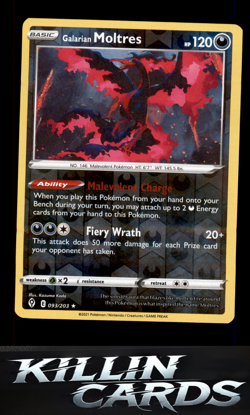 Reverse Holofoil Galarian Moltres 093/203 Pokemon Holo Rare SWSH07: Evolving Ski - Image 1