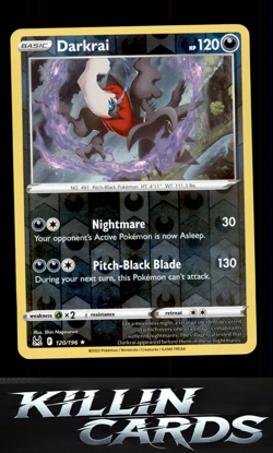 Reverse Holofoil Darkrai 120/196 Pokemon Holo Rare SWSH11: Lost Origin Card NM - Image 1