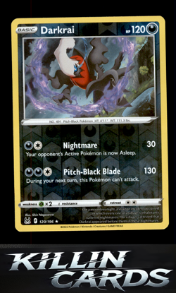 Reverse Holofoil Darkrai 120/196 Pokemon Holo Rare SWSH11: Lost Origin Card NM - Image 1