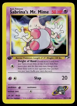 Pokemon Card - Sabrina's Mr. Mime Gym Heroes 94/132 1st Edition Common - Image 1