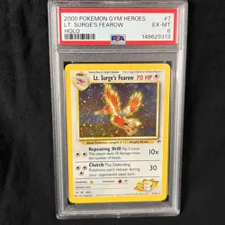 Lt. Surge's Fearow 7/132 Holo Gym Heroes Pokemon PSA 6 - Image 2