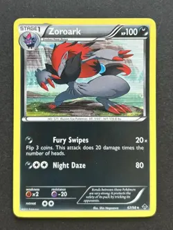 Pokemon TCG Zoroark 67/98 Emerging Powers Rare LP Holo - Image 1