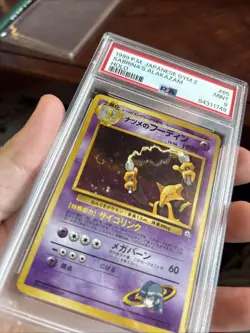 1999 Pokemon Japanese Gym 2 Challenge Sabrina’s Alakazam #65 Holo PSA 9 SWIRL - Image 5