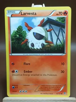 HP Larvesta Plasma Blast Pokemon 12/101 Common - Image 1