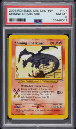 2002 POKEMON NEO DESTINY #107 SHINING CHARIZARD PSA 8 - Image 1