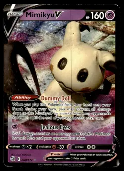 2022 Sword & Shield - Brilliant Stars Mimikyu V Basic/Rare Holo V #68 - Image 1