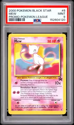 PSA 9 2000 Black Star League Promo Pokemon Card Mew 8 - MINT! - Image 1