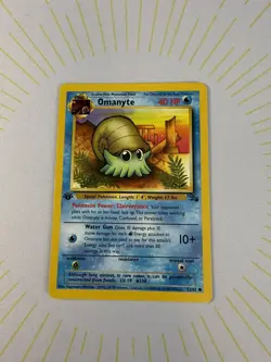 Pokemon TCG Omanyte Fossil 1st Edition Common Card 52/62 ✨ - Image 2
