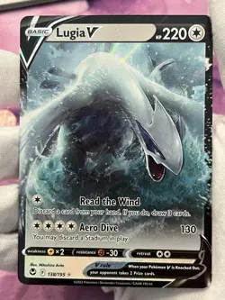 Pokemon TCG Lugia V 138/195 Silver Tempest Ultra Rare Holo Damaged - Image 3