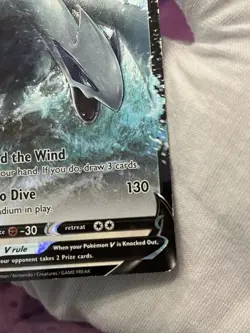 Pokemon TCG Lugia V 138/195 Silver Tempest Ultra Rare Holo Damaged - Image 5