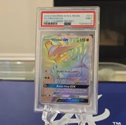 PSA 9 Virizion GX Secret Rare Holo #217/214 2018 Pokemon SM Lost Thunder - Image 1