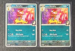 2x Marnie's Scrafty 133/182 Pokemon card SV Destined Rivals uncommon NM - Image 1