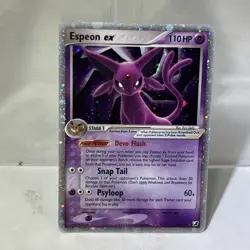 Pokemon Unseen Forces 2005 Espeon EX 102/115 Ultra Rare Holo Card Damage - Image 1