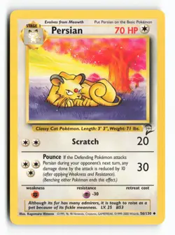 Persian 056/130 Base Set 2 Uncommon Pokemon TCG Card NM - Image 1