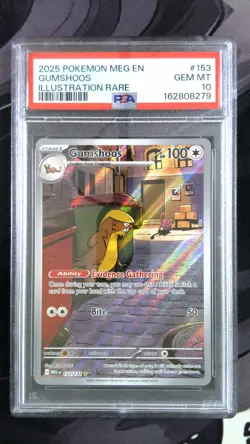 2025 POKEMON MEG EN-MEGA EVOLUTION ILLUSTRATION RARE #153 GUMSHOOS PSA 10 - Image 1