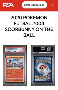 2020 POKEMON FUTSAL #004 SCORBUNNY ON THE BALL SM163 PSA-9 - Image 3