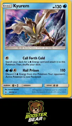 Kyurem 50/214 Holo R Unbroken Bonds Pokemon NM/M - Image 1