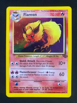 Pokemon TCG Flareon Jungle 3/64 Holo Unlimited Holo Rare - Image 1